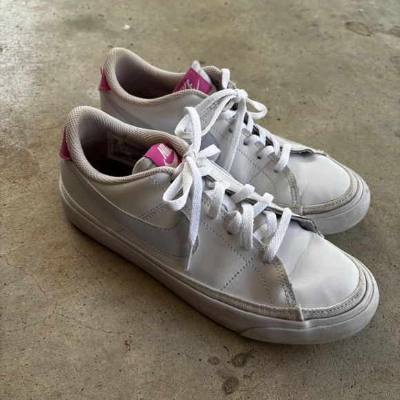Nike Shoes - Nike Court Legacy White Pink Trim Sneakers Women's Youth Size 5Y